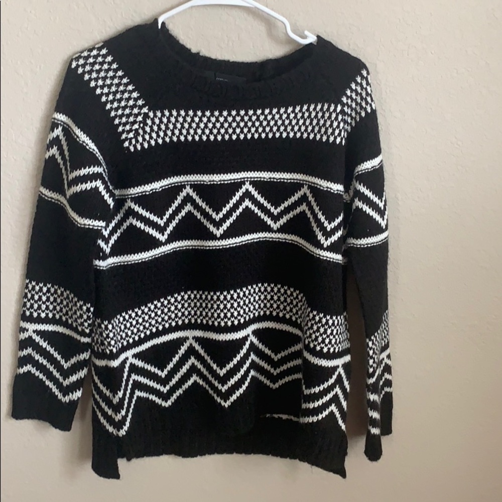 black and white forever 21 sweater